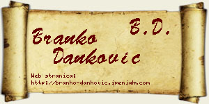 Branko Danković vizit kartica